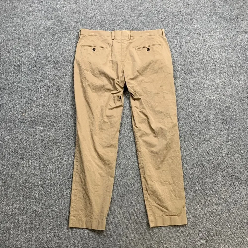 J Crew Pants Mens 34 Parchment Cotton Blend Ludlow SLIM Stretch Chino Flat Front